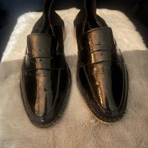 Women’s Black Patent Leather Penny Loafers